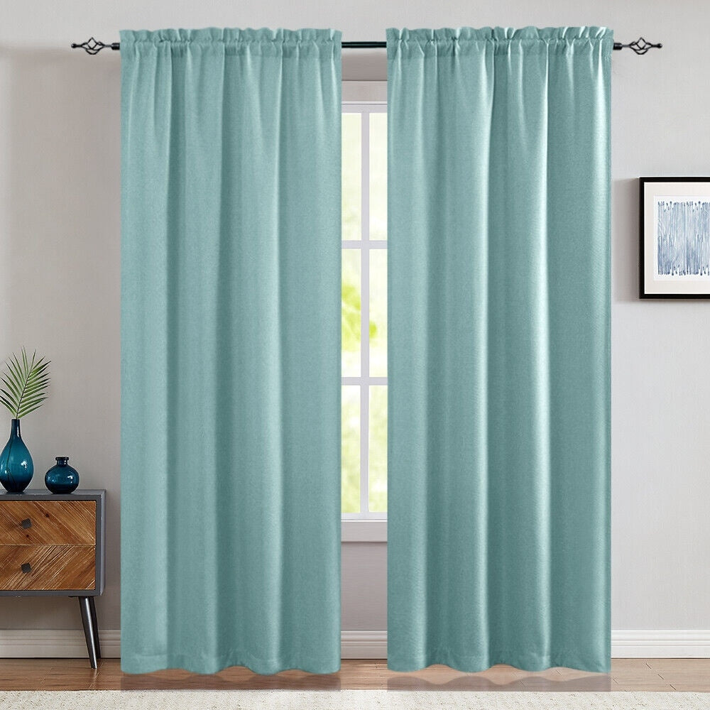 2 Pcs 2.5 Inch Rod Pocket Insulated Blackout Curtains 40x84