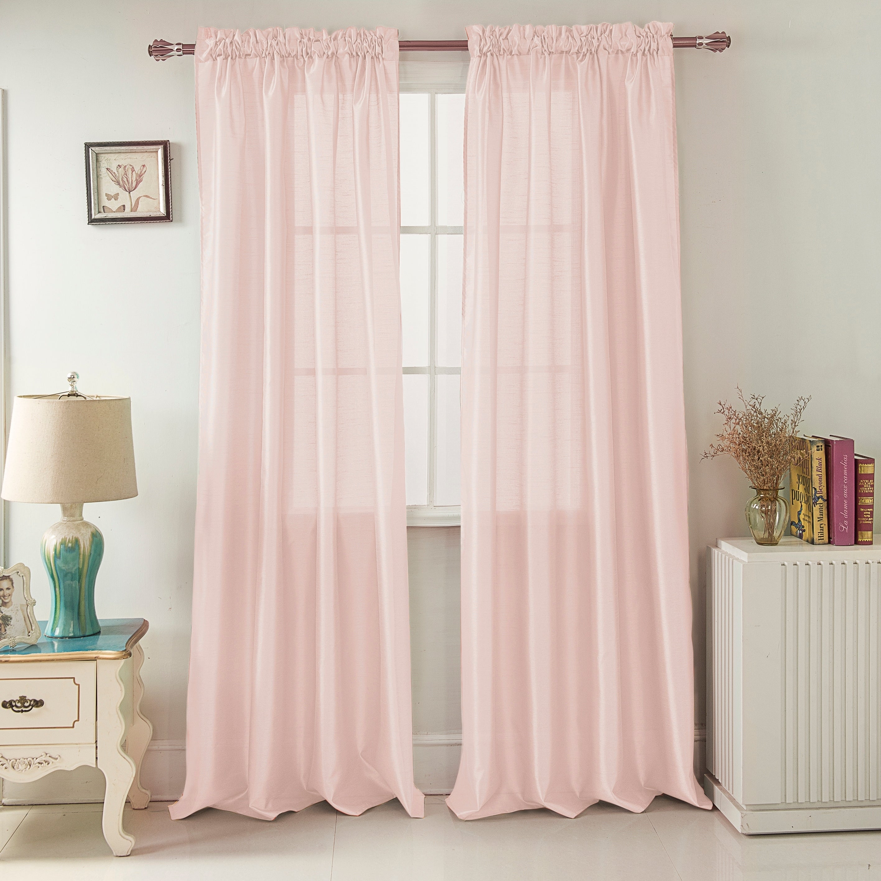 Porch & Den Eads Faux Silk 90-inch Rod Pocket Curtain Panel