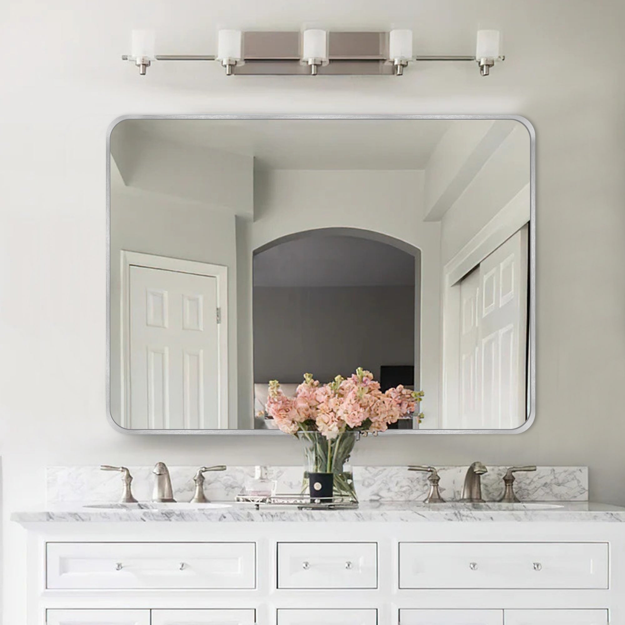 Wall Mount Bathroom Rectangle Vanity Mirror (Horizontal/Vertical)