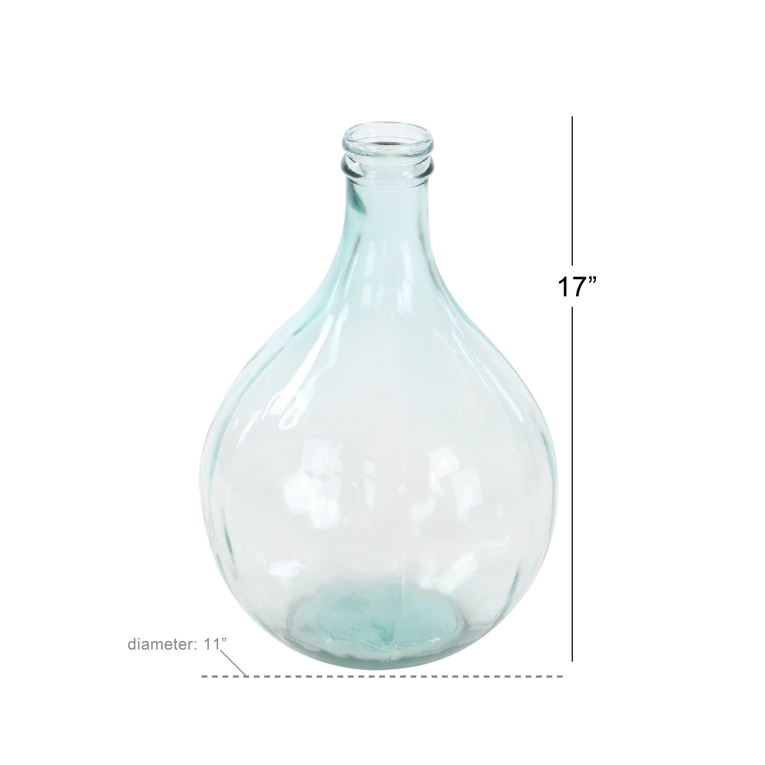 Recycled Glass Bottle Vase Collection Made in Spain - Multiple Sizes - Clear, Blue, Teal, Green