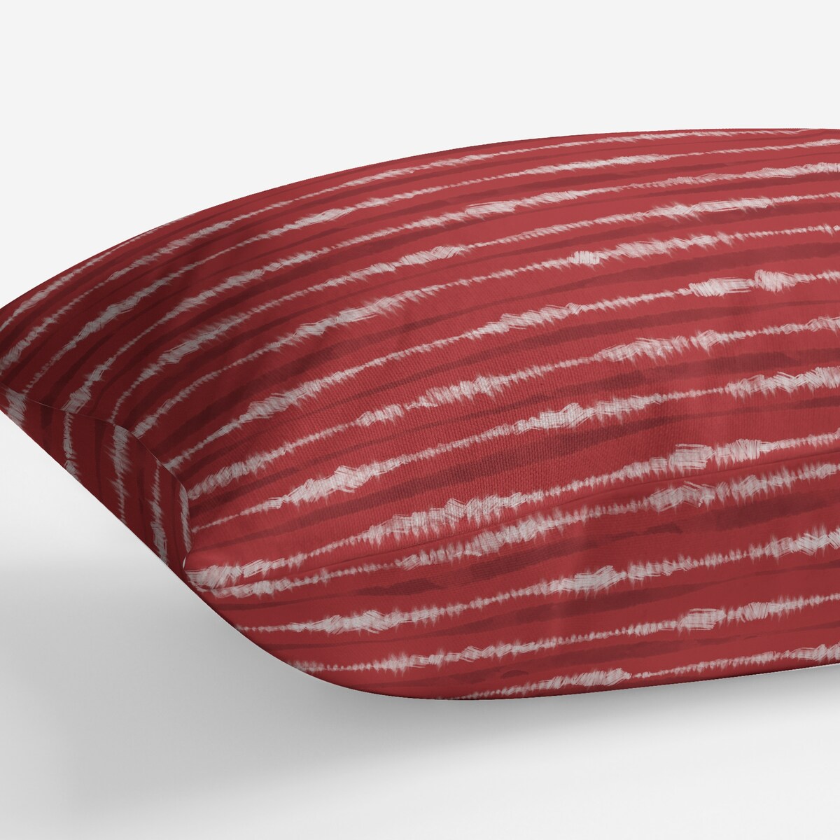 TIE-DYE STRIPE RED Lumbar Pillow By Jenny Lund