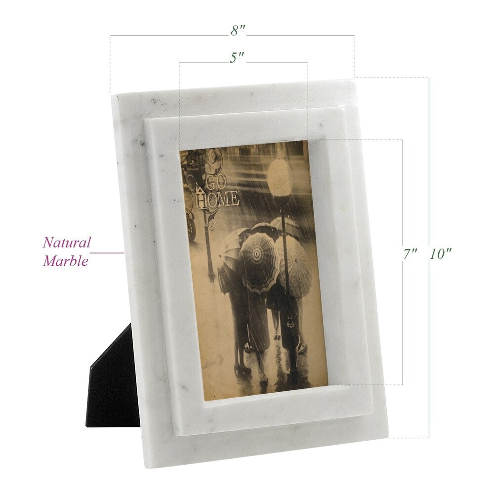 Natural 2-Layer Beveled Marble Picture Frame