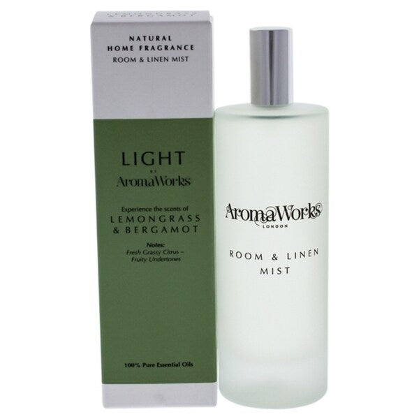 AromaWorks Light Range Lemongrass and Bergamot Room Mist - 3.4