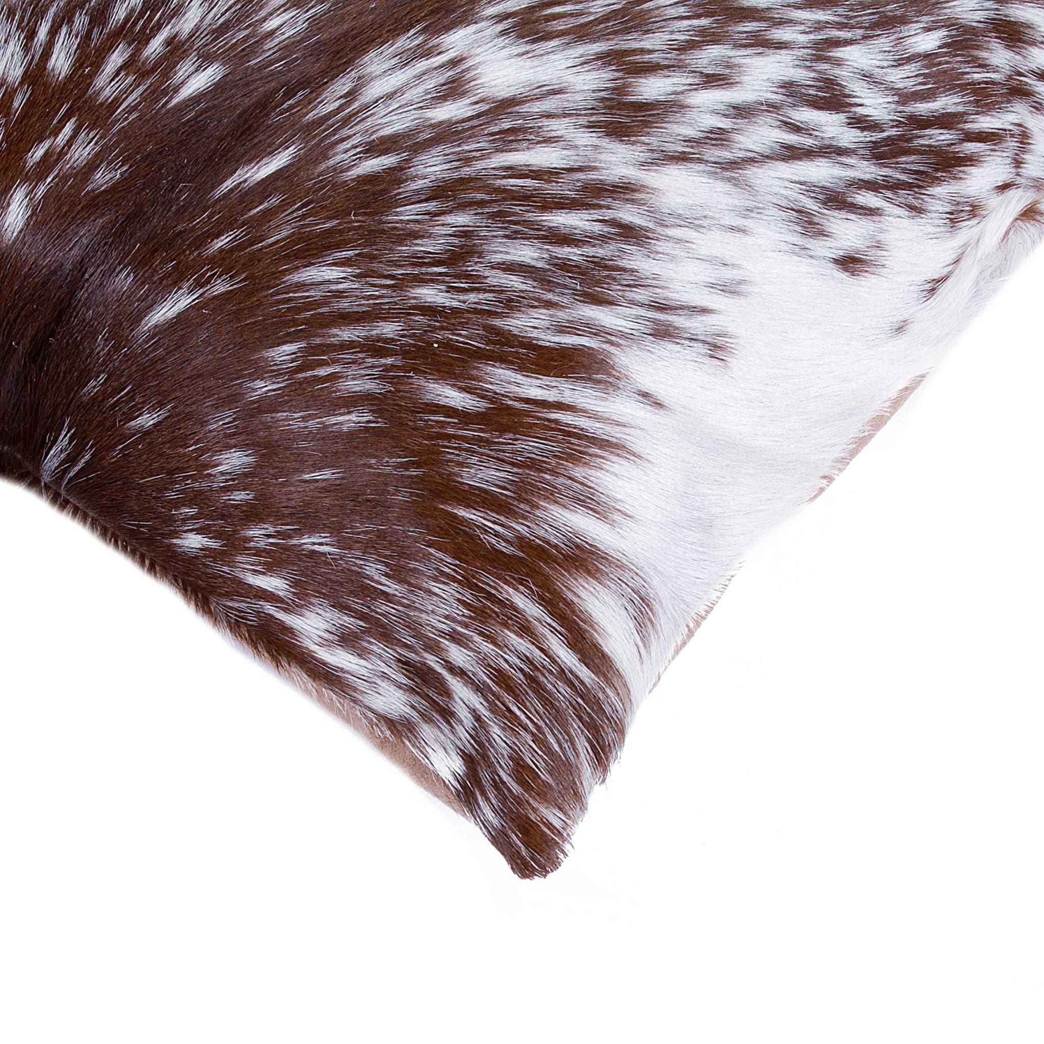 HomeRoots Set of Two 18 X 18 Brown and White Animal Print Cowhide Zippered Pillow