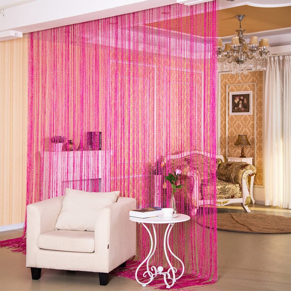 Extrta Wide Glitter String Crystal Beaded Tassel Curtain