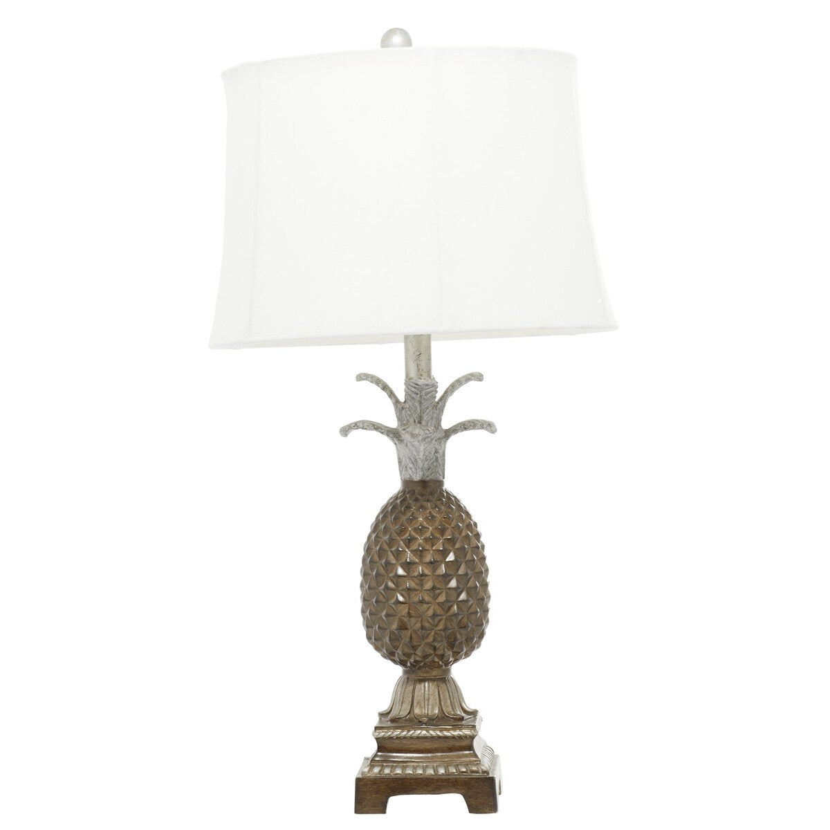 Polystone Fruit Pineapple Room Table Lamp - Set of 2 Brown - Roche River Decor