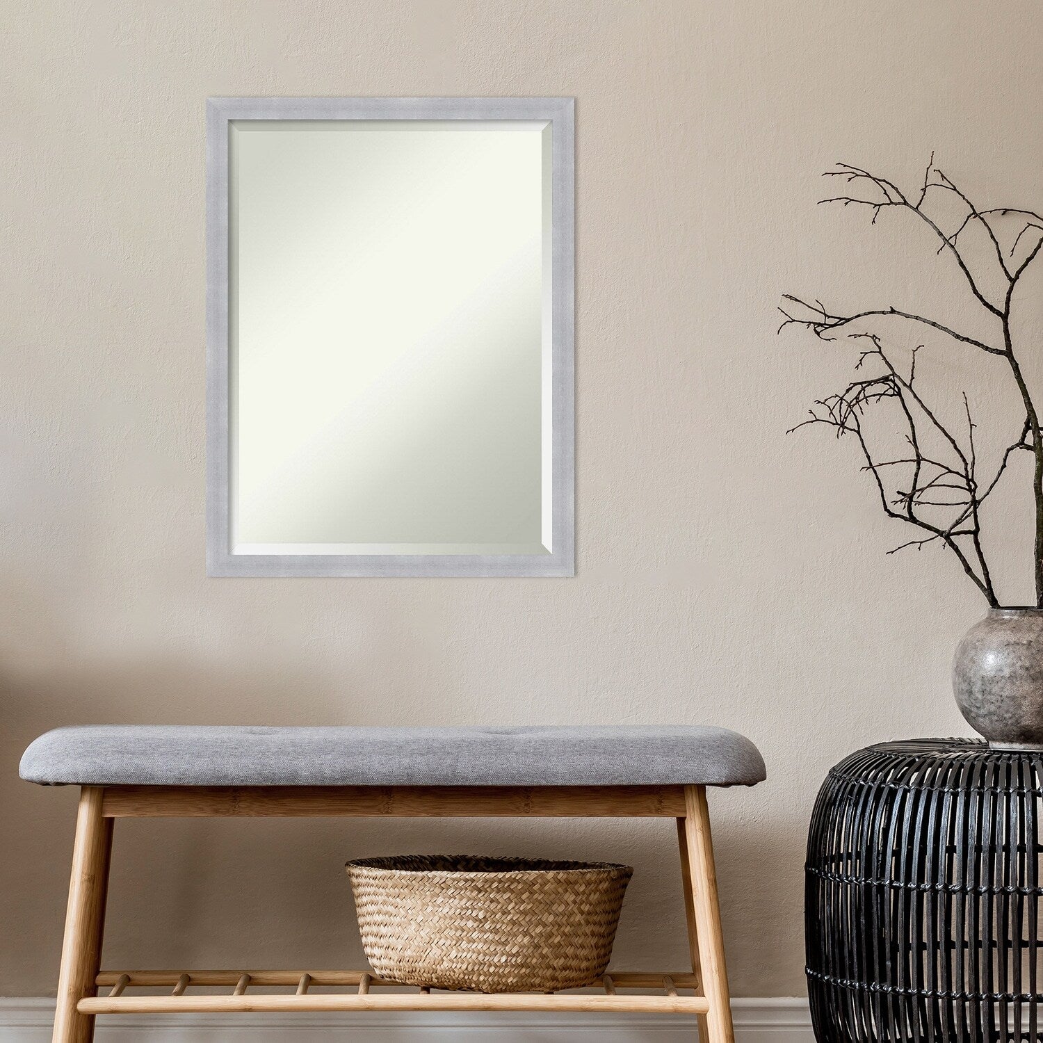 Beveled Wall Mirror - Grace Brushed Gold Narrow Frame