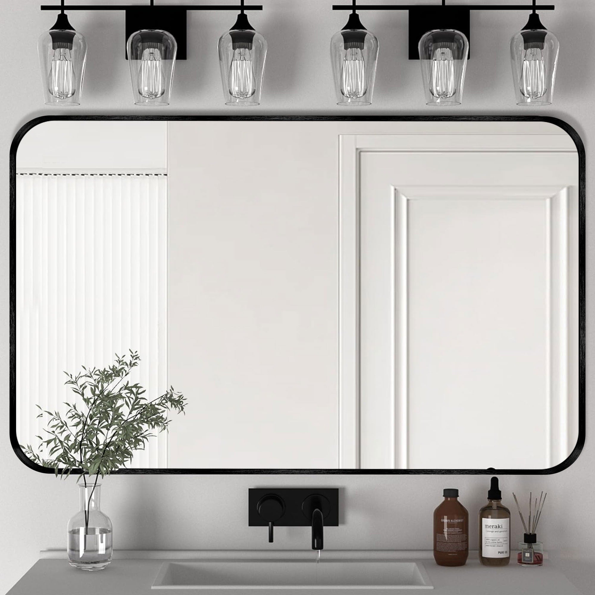 Wall Mount Bathroom Rectangle Vanity Mirror (Horizontal/Vertical)