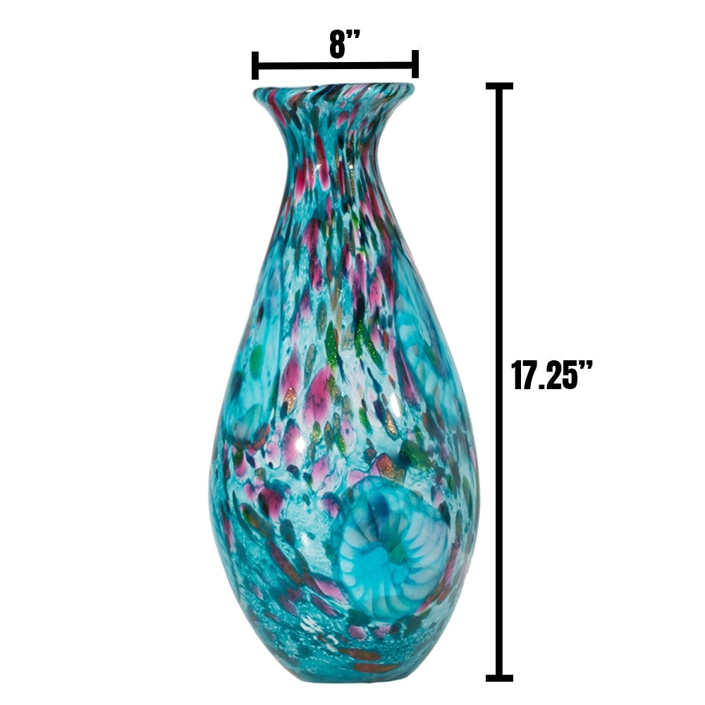 Leona Hand Blown Art Glass Vase