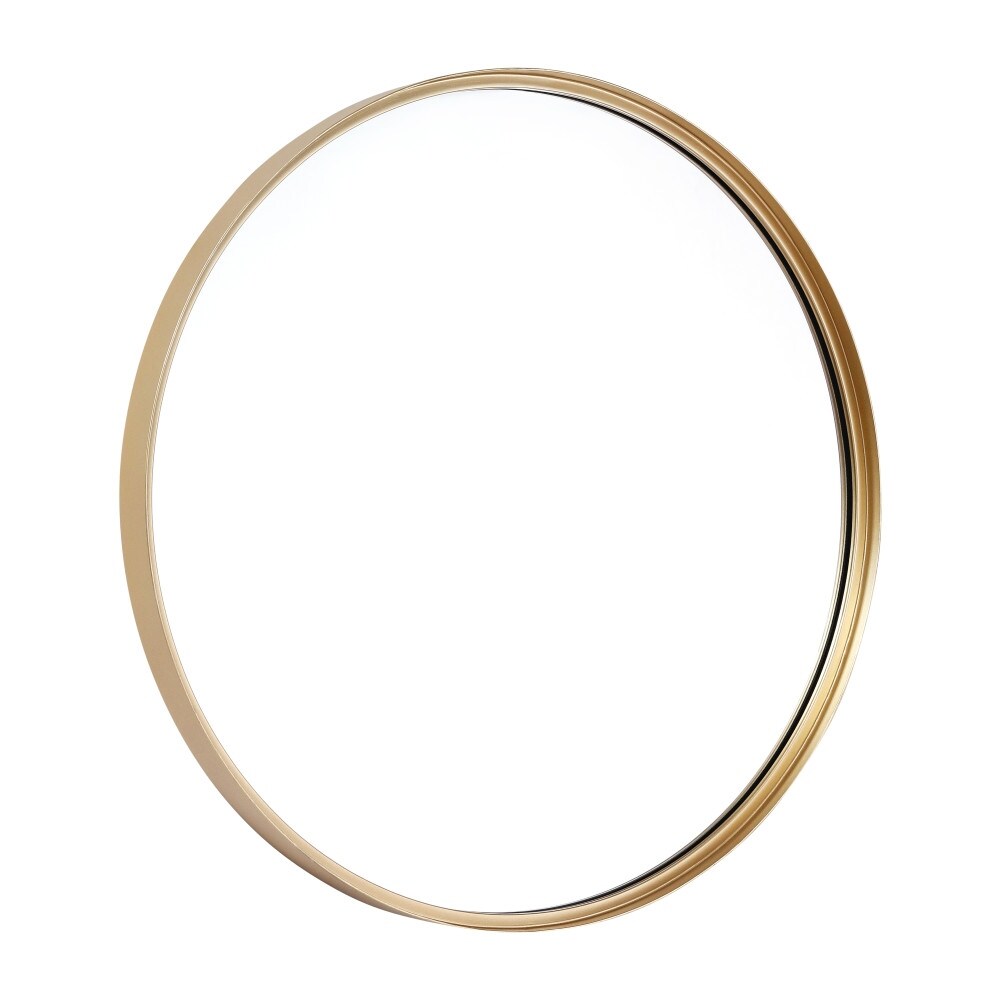 Wall Mount Shatterproof Round Accent Wall Mirror with Metal Frame