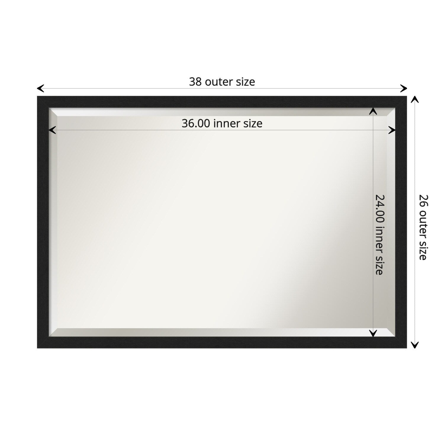 Beveled Bathroom Wall Mirror - Grace Brushed Narrow Frame