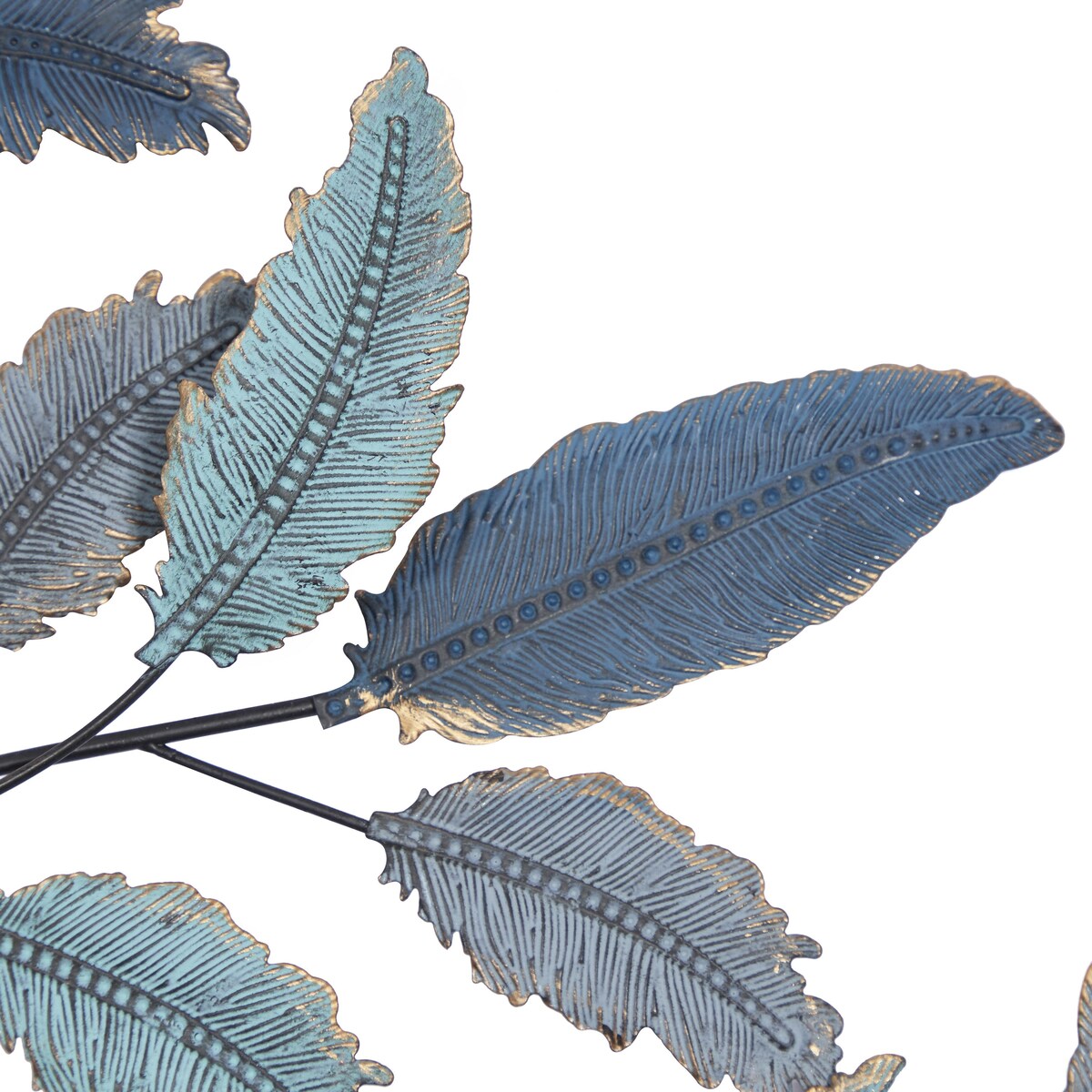 Metal Leaf Home Wall Decor - Blue - Roche River Decor