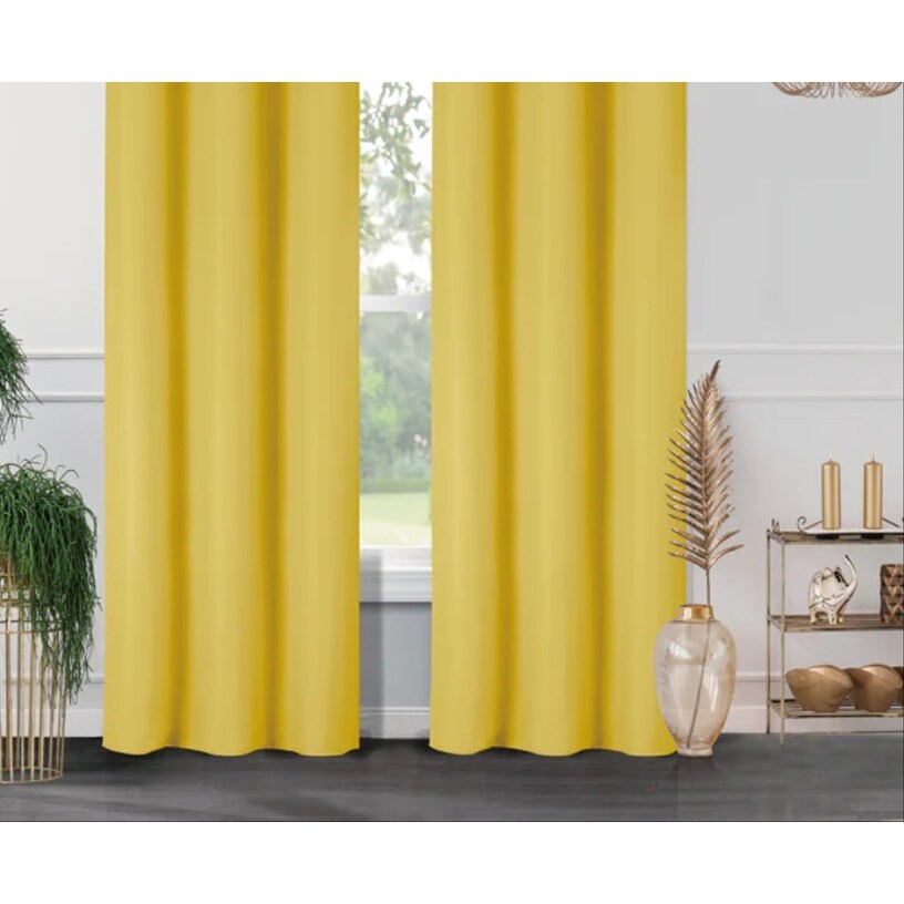 J&V Textiles 4 Panels Room Darkening Thermal Insulated Blackout Grommet Window Curtain Panels for Living Room - 38X84