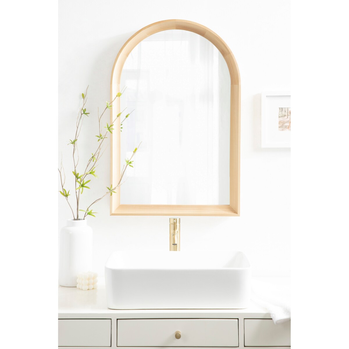 Kate and Laurel Hatherleigh Arch Wood Wall Mirror