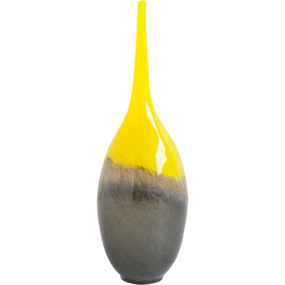 Jasse Yellow And Gray Glass Vase