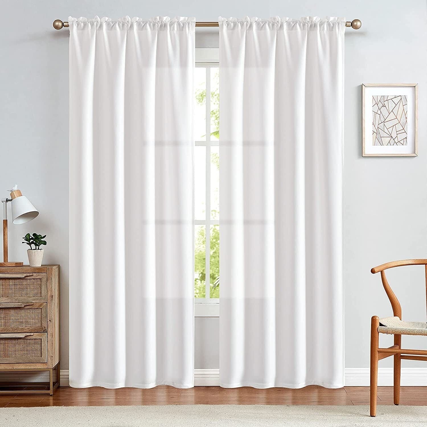 2 Pcs 2.5 Inch Rod Pocket Insulated Blackout Curtains 40x84