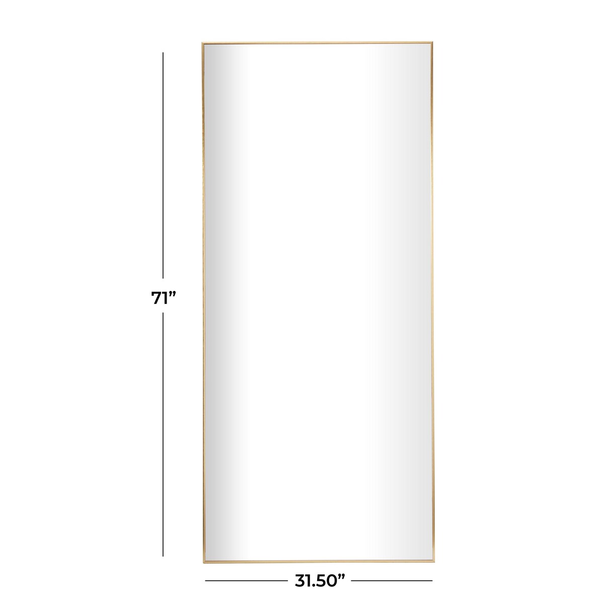 Metal Minimalistic Room Wall Mirror with Thin Frame - Gold - CosmoLiving by Cosmopolitan