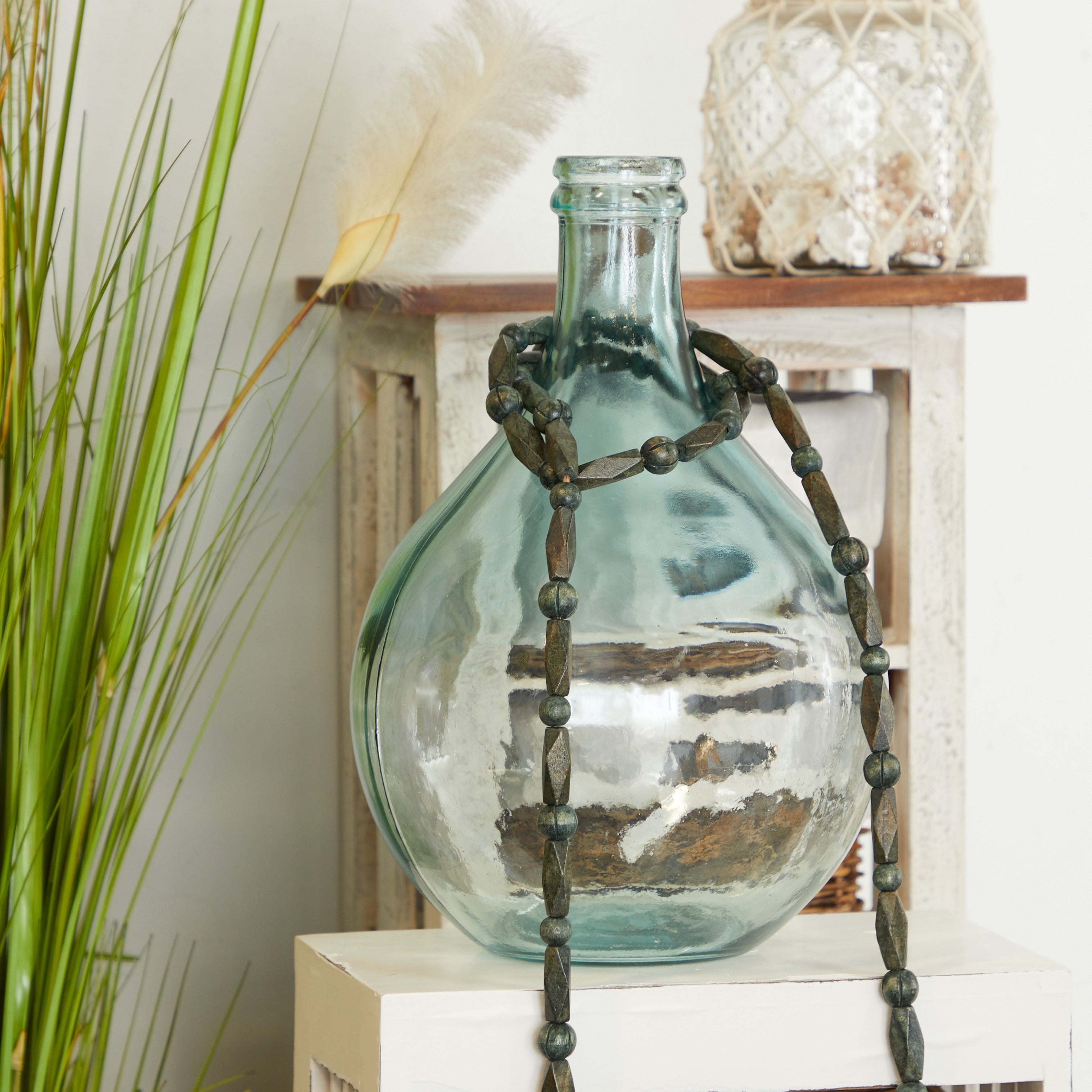 Recycled Glass Bottle Vase Collection Made in Spain - Multiple Sizes - Clear, Blue, Teal, Green