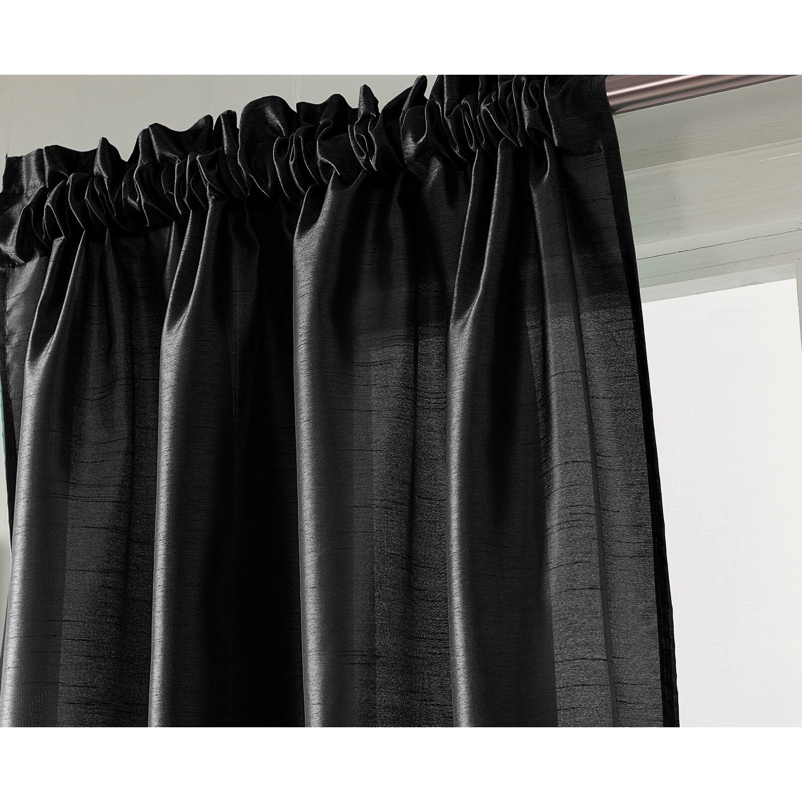 Porch & Den Eads Faux Silk 90-inch Rod Pocket Curtain Panel