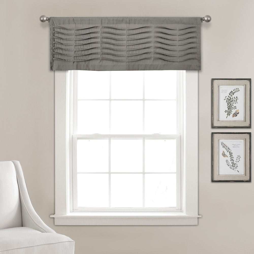 Porch & Den Kinnaman Wave Texture Window Curtain Valance - 18l x 52w - 18l x 52w