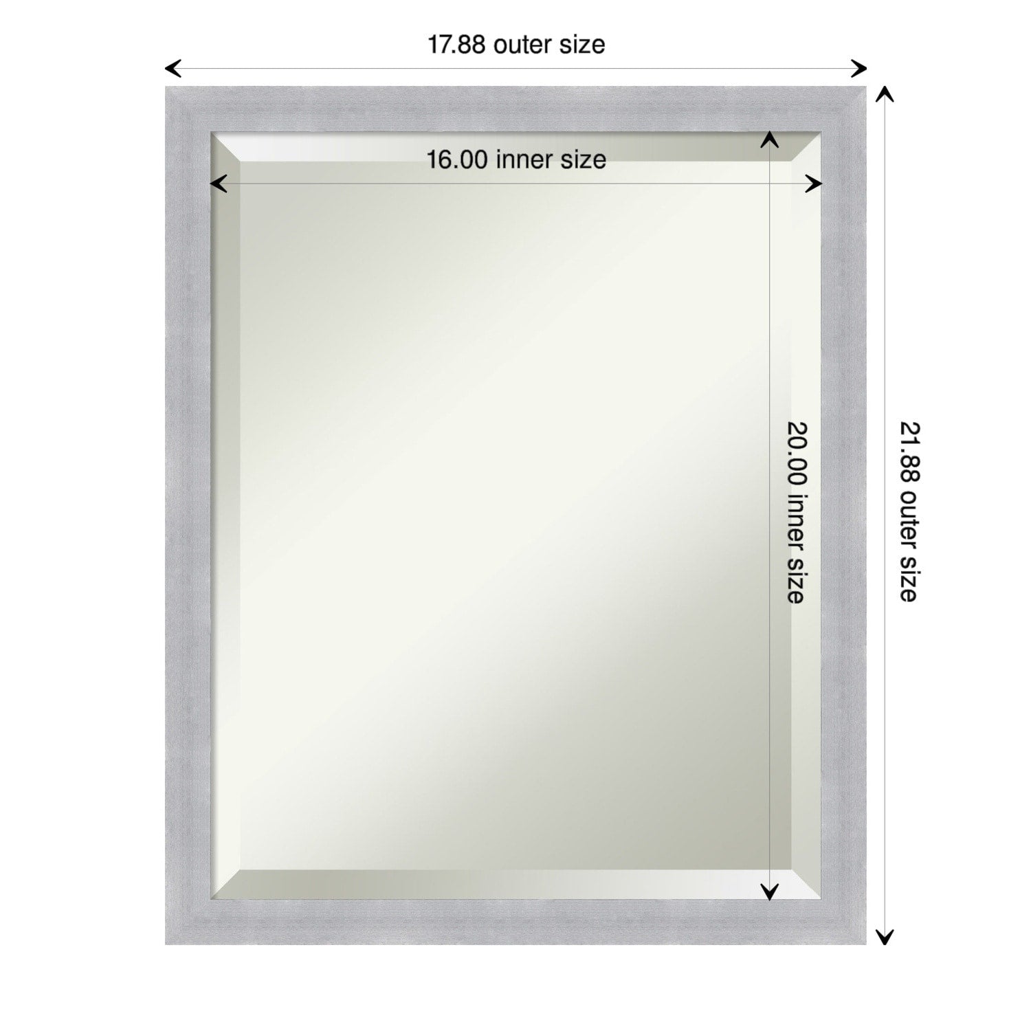 Beveled Wall Mirror - Grace Brushed Gold Narrow Frame