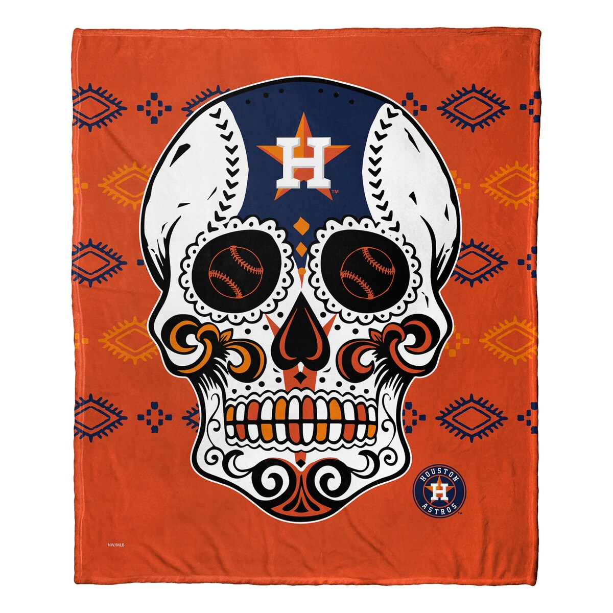 MLB Candy Skull Houston Astros Silk Touch Throw