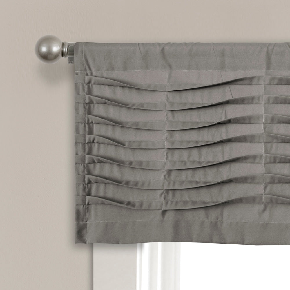 Porch & Den Kinnaman Wave Texture Window Curtain Valance - 18l x 52w - 18l x 52w