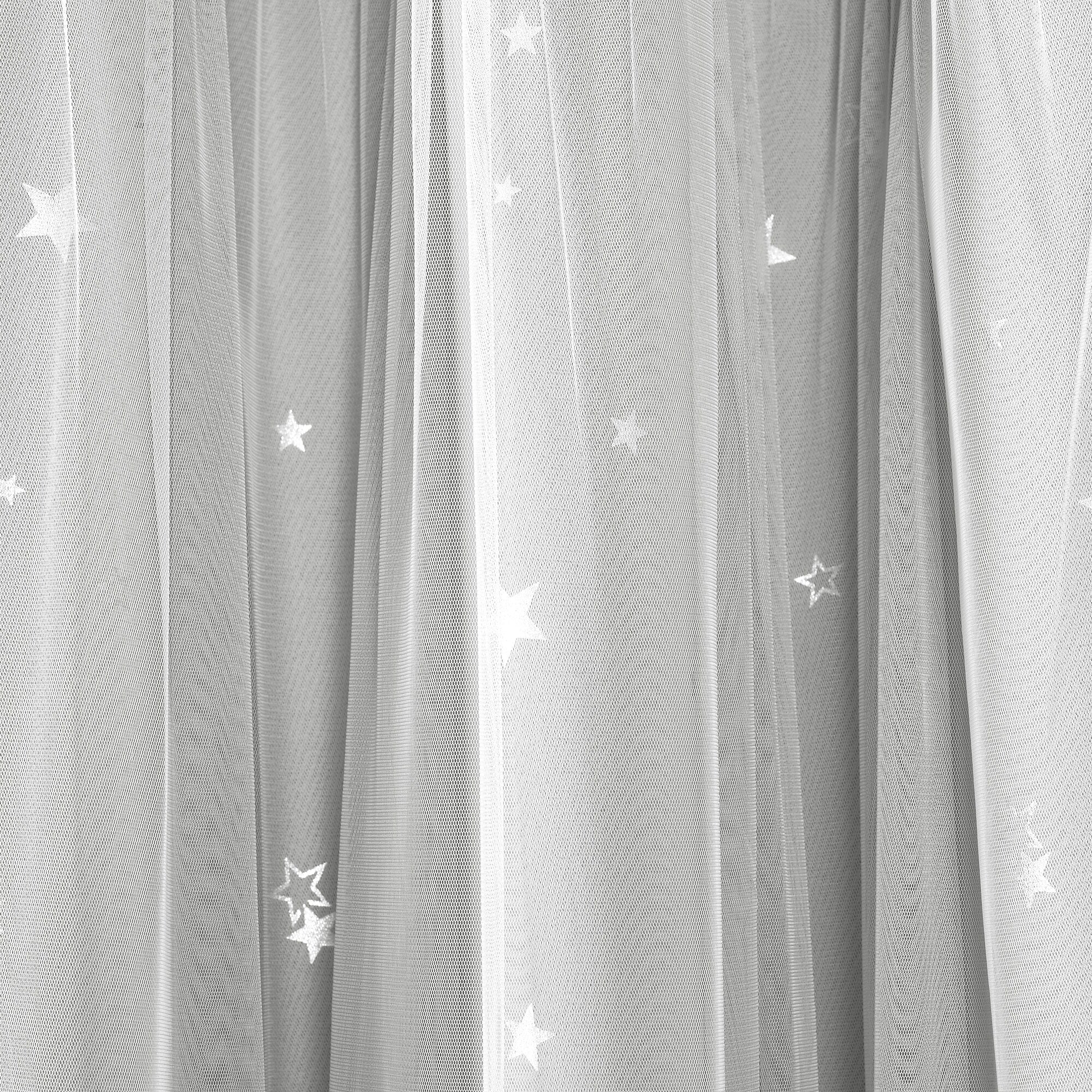 Lush Decor Star Sheer Insulated Grommet Blackout Window Curtain Panel Pair