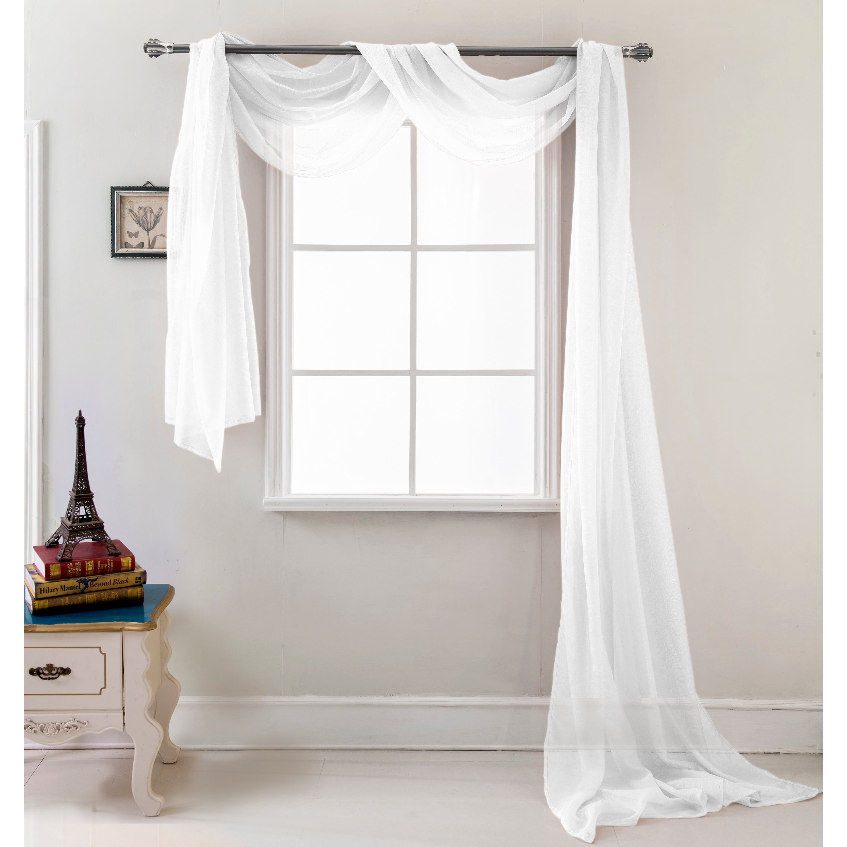 Celine Solid Sheer Curtain Canopy Bed Wedding Scarf