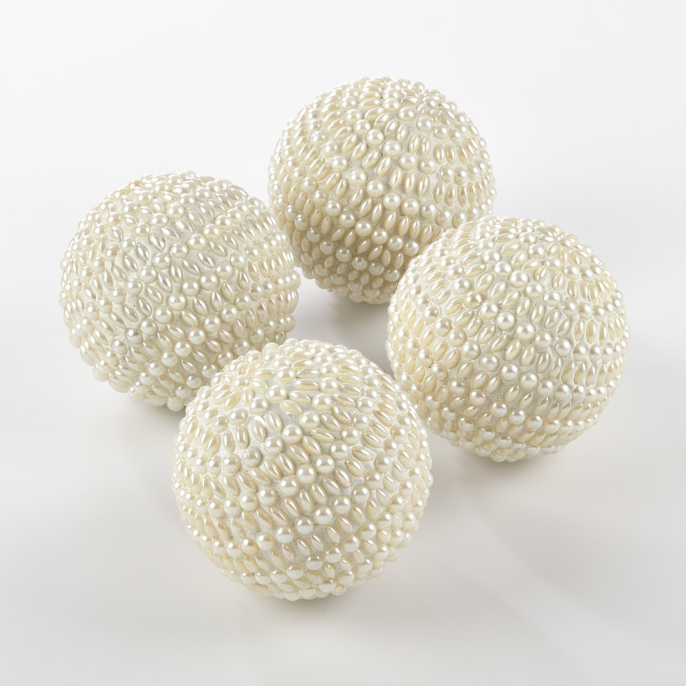 Beaded Sphere Decorative Accent - Set of 4