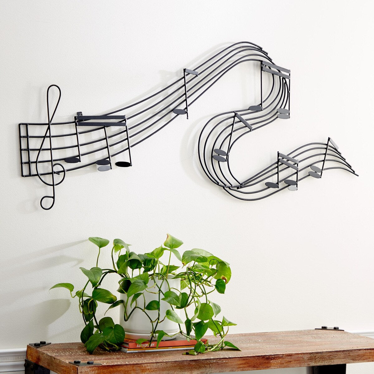 Metal Musical Notes Home Wall Decor - Black - Roche River Decor