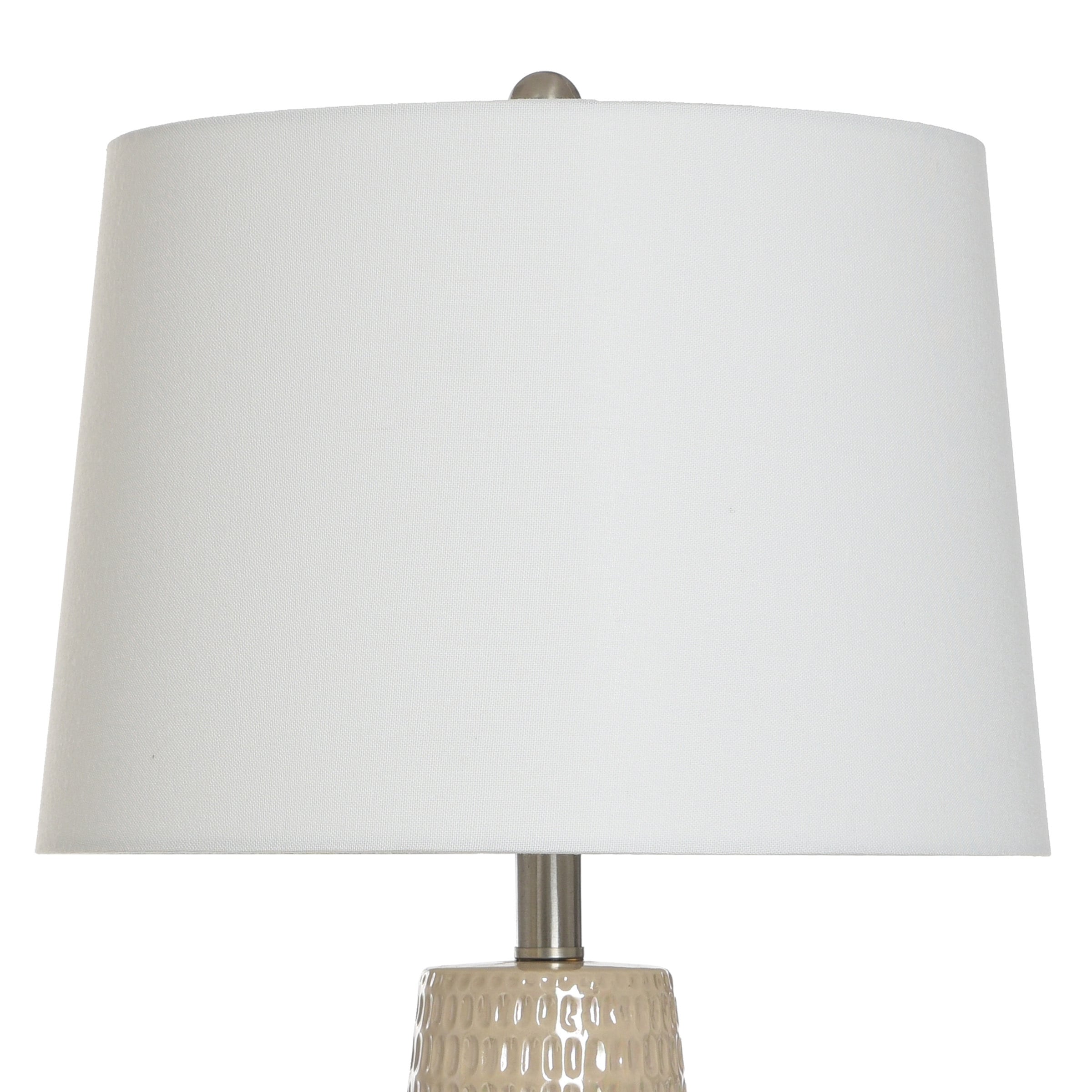 Starlite - Ceramic Table Lamp - Dimpled Luster Finish - Off-White Shade