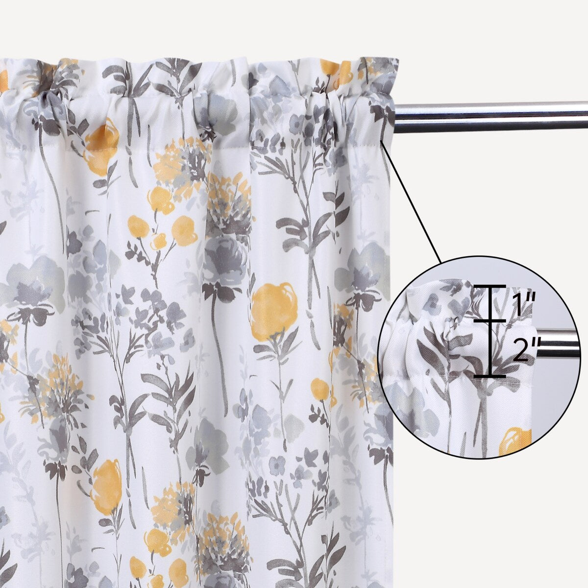 Watercolor Floral Cafe Kitchen Tier Curtains or Valances