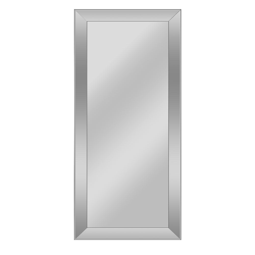 Metallic Stylish Beveled Reflective Silver Full Length Wall Mirror