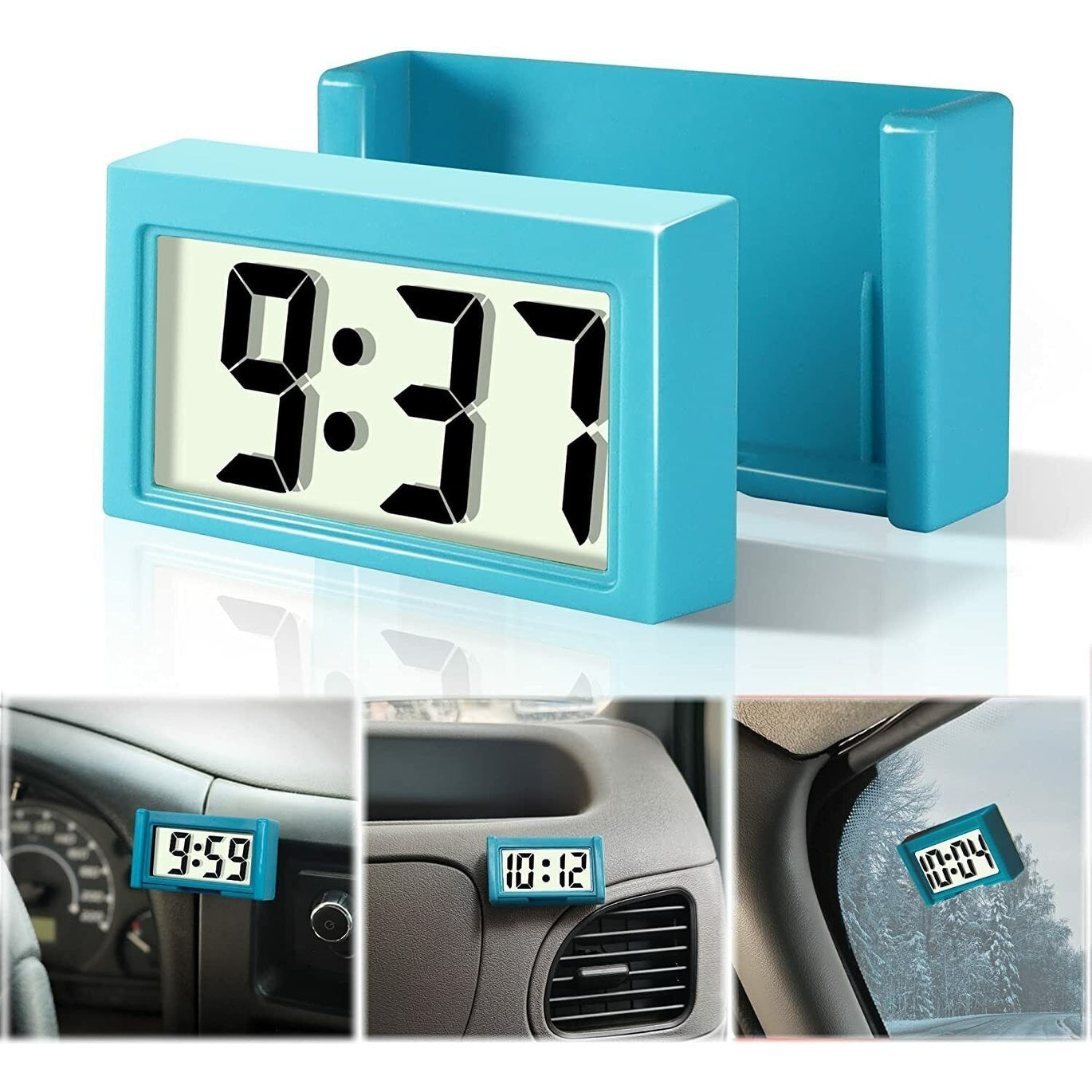 Vehicle Adhesive Digital Clock with Jumbo LCD - Dashboard