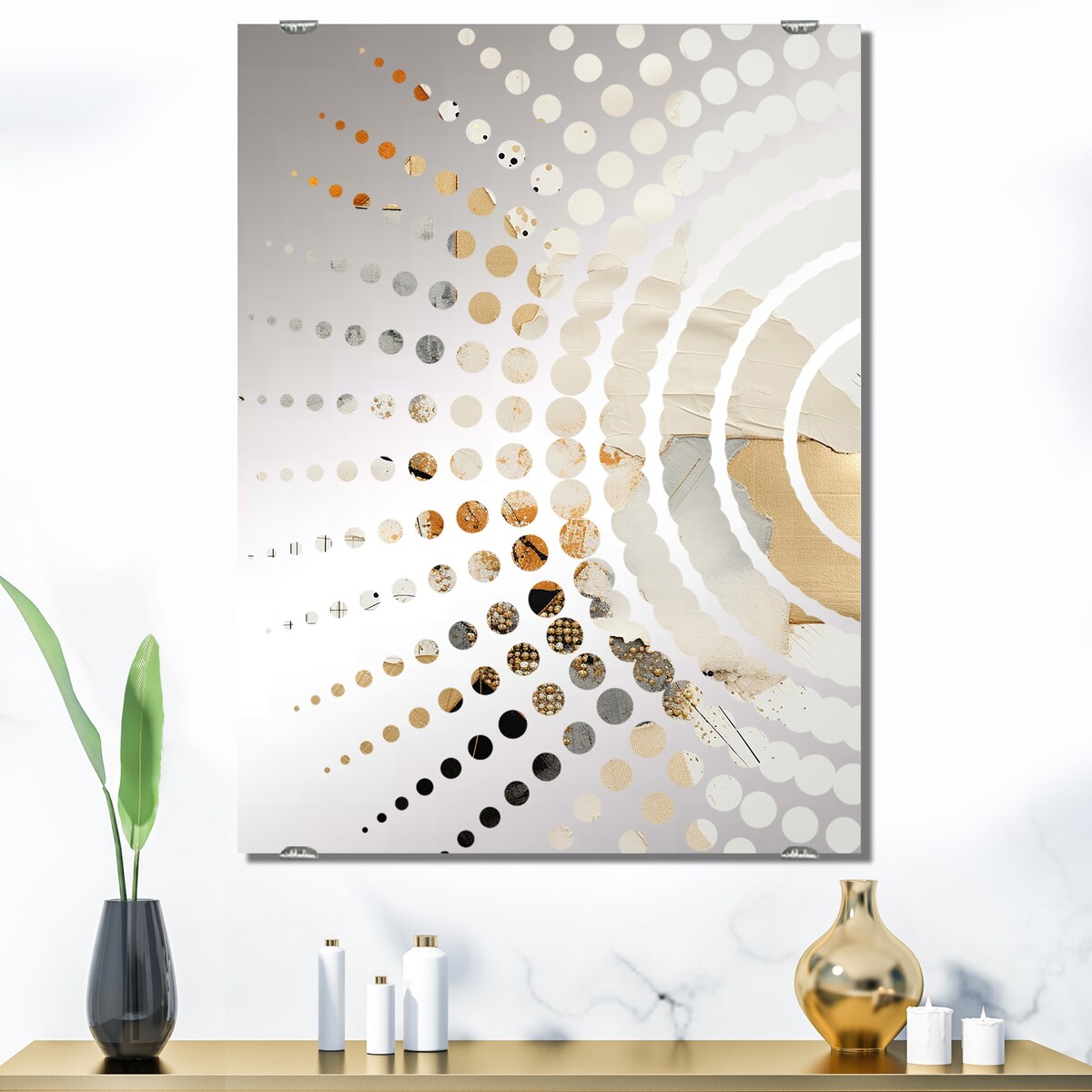 Designart Sunset Reverie Collages Abstract Collages Mirror Grey - Modern Wall Mirror Decor For Hallway