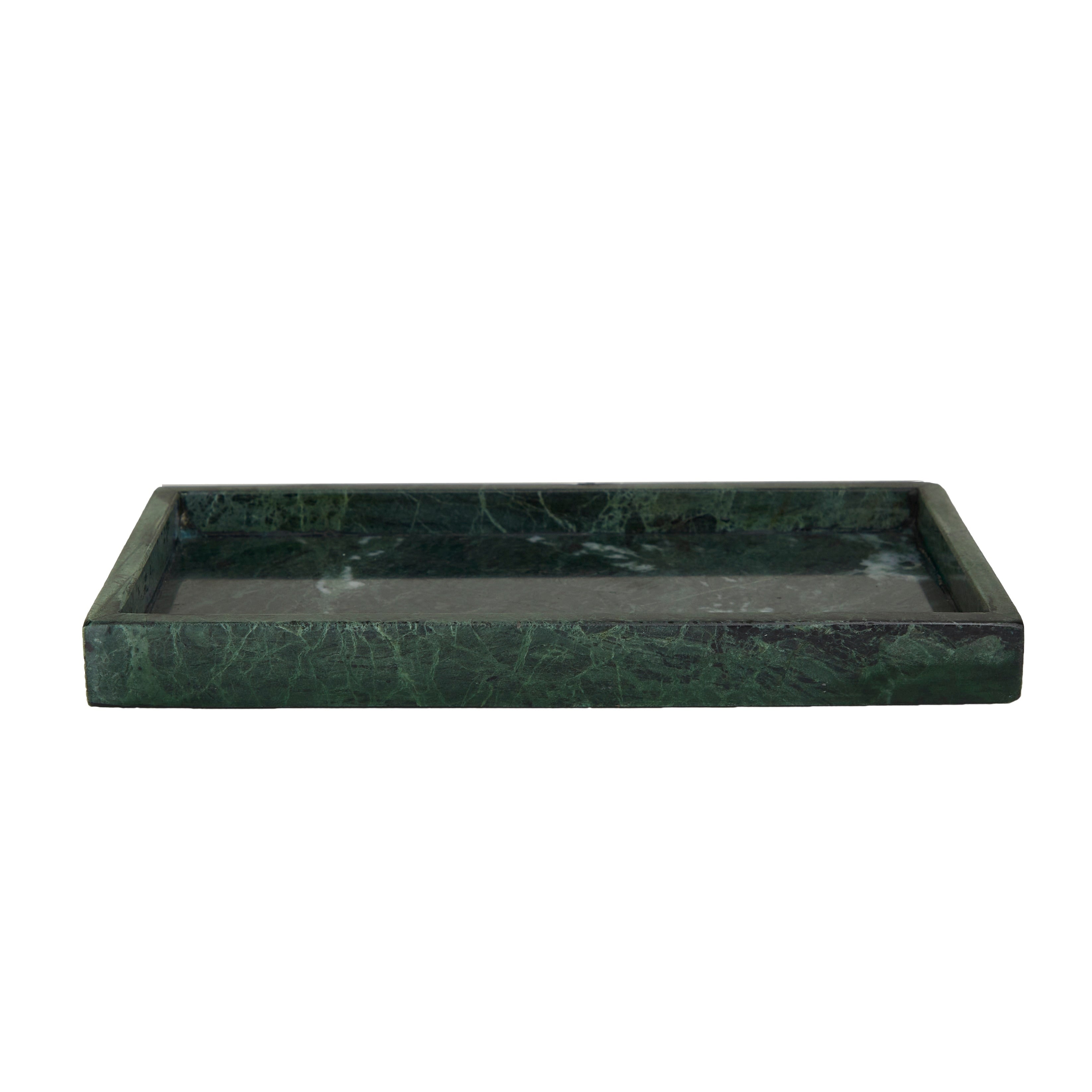 CosmoLiving by Cosmopolitan Marble Tray with Raised Border (Set of 2) - White, Black, Green