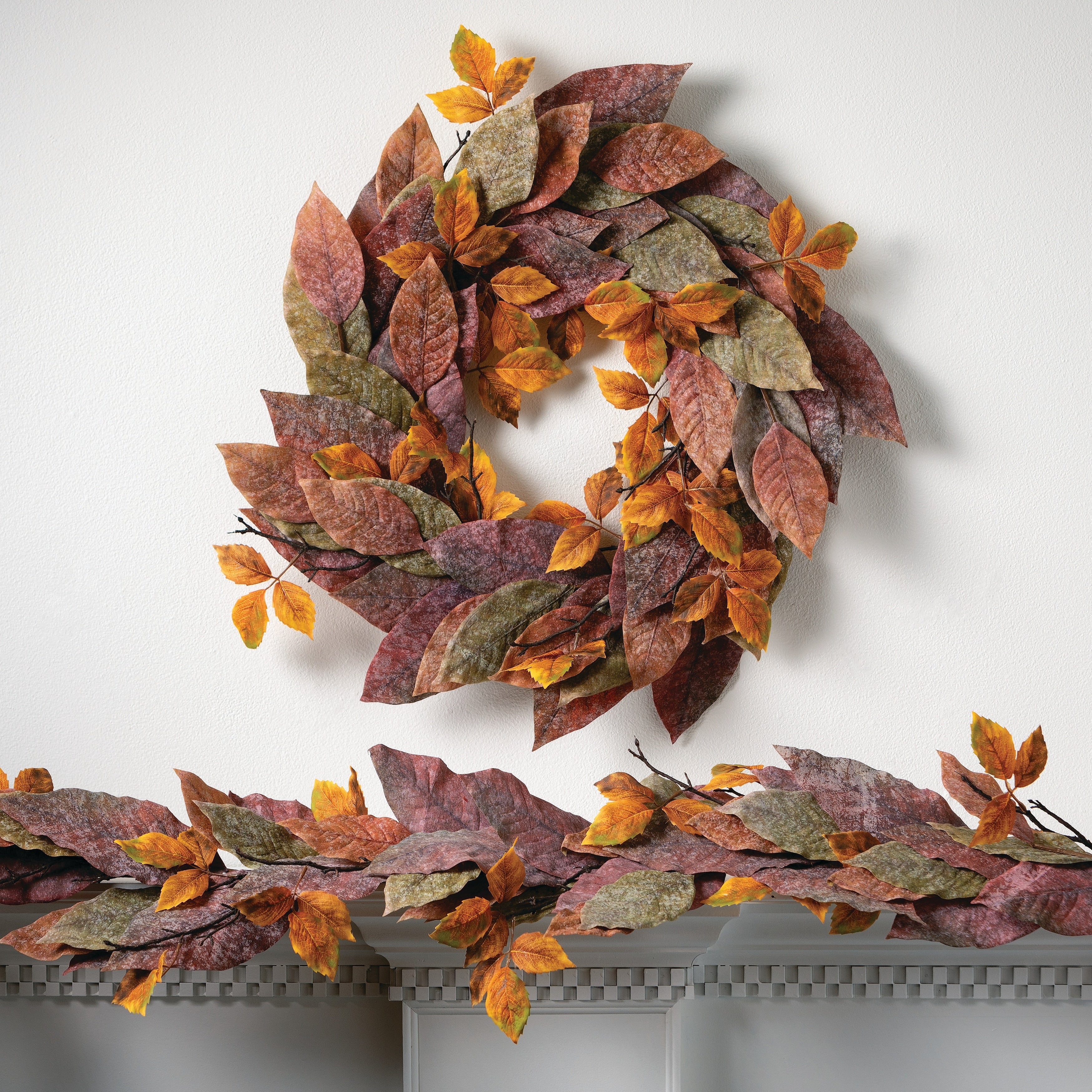 6'L Sullivans Warm Fall Mixed Leaf Garland, Multicolored - 72L x 12.5W x 4H