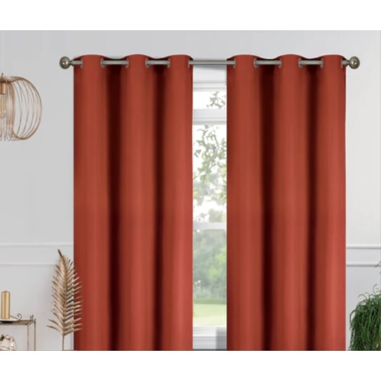 J&V Textiles 4 Panels Room Darkening Thermal Insulated Blackout Grommet Window Curtain Panels for Living Room - 38X84