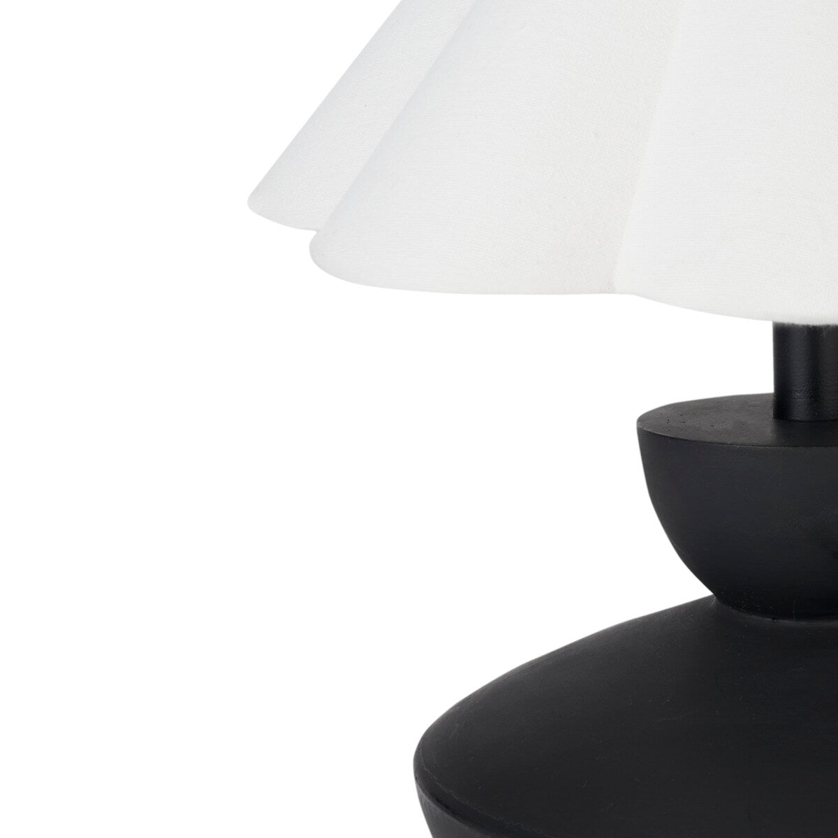 Nourison 18 Black Wooden Table Lamp with Fluted Shade