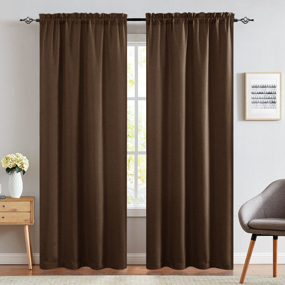 2 Pcs 2.5 Inch Rod Pocket Insulated Blackout Curtains 40x84