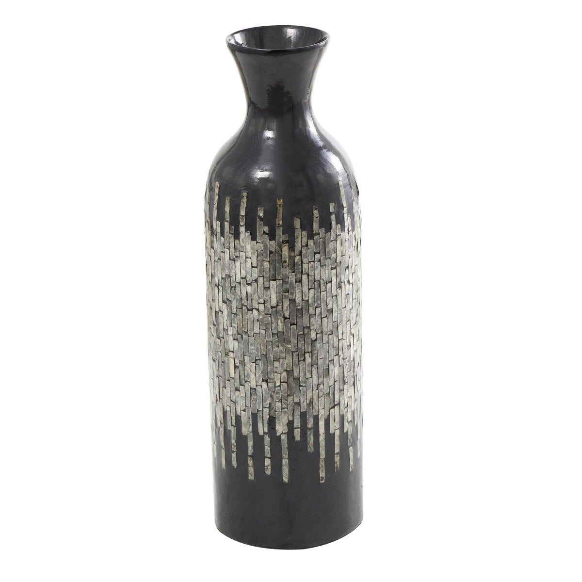 Capiz Shell Handmade Decorative Vase with Ombre Design - Black - Roche River Decor