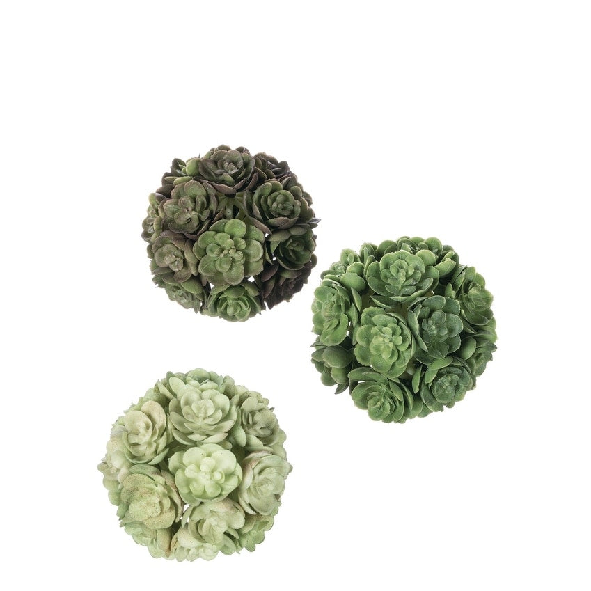 Sullivans Set of 3 Echeveria Orbs Decorative Filler 2H Green - 2L x 2W x 2H