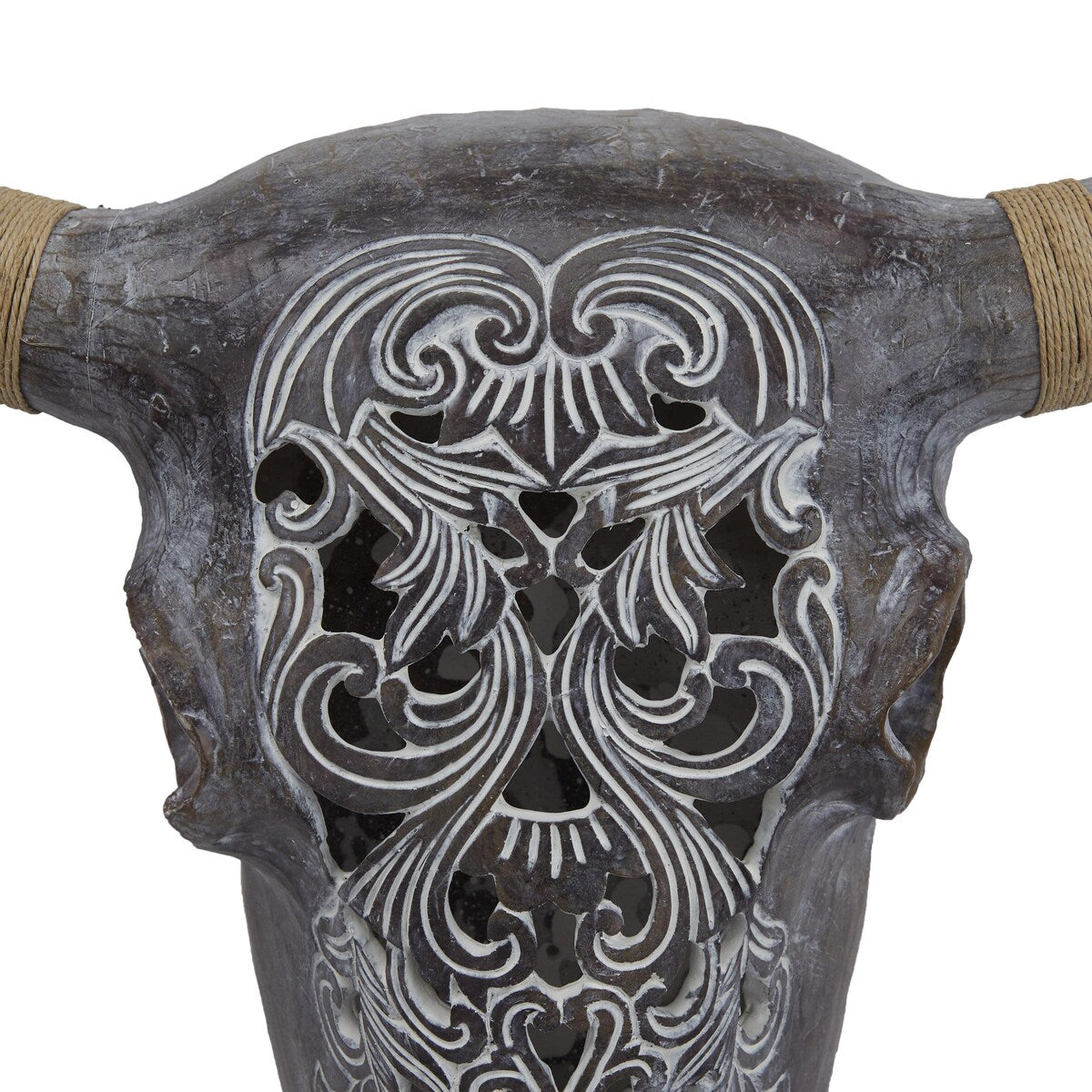 Polystone Bull Skull Home Wall Decor - Gray or Brown - Roche River Decor