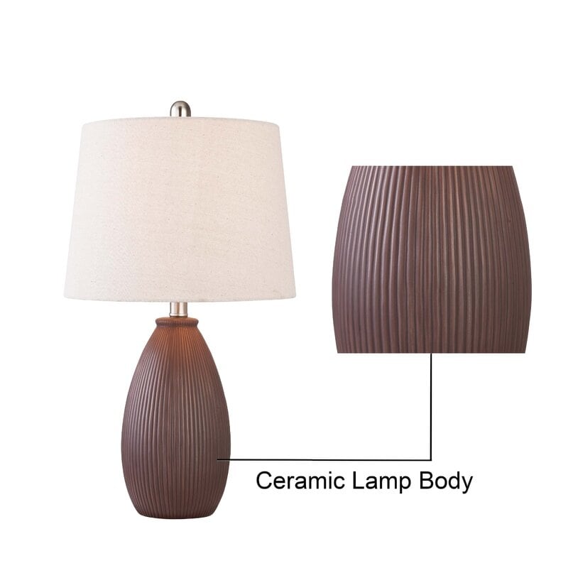 22.25 Ceramic Round Table Lamp (Set of 2)