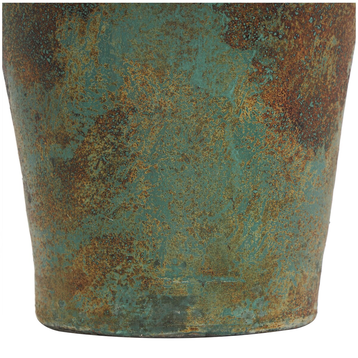 Ceramic Tall Distressed Antique Style Decorative Vase - Green - Roche River Decor