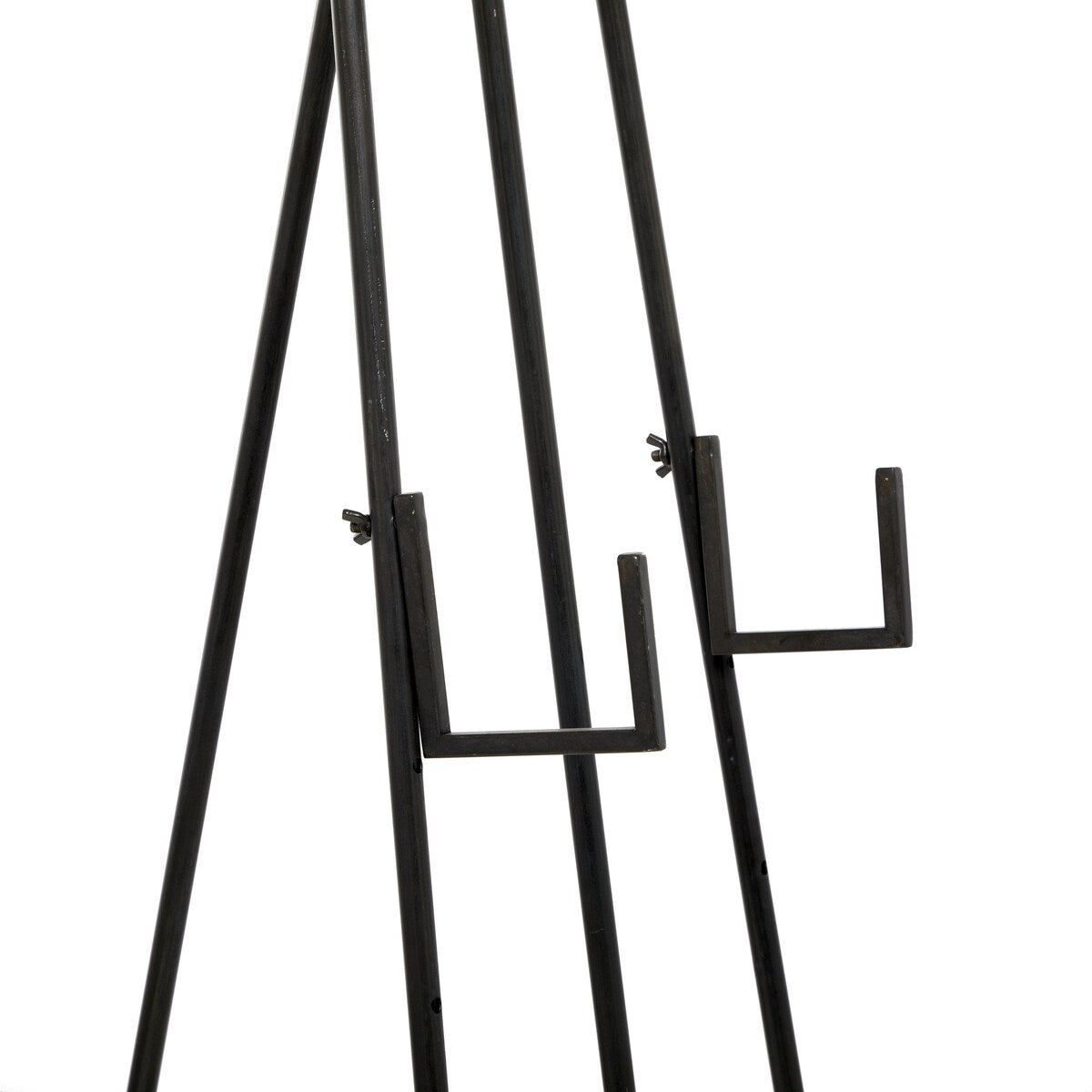 Metal Adjustable 3 Tier Display Easel with Chain Support and Wood Accents - Black - Roche River Decor