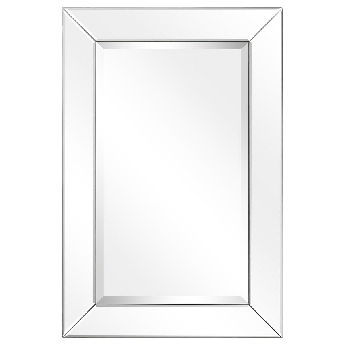 Beveled Rectangular Clear HD Wall Mounted Mirror for Bathroom, Bedroom, 3 sizes