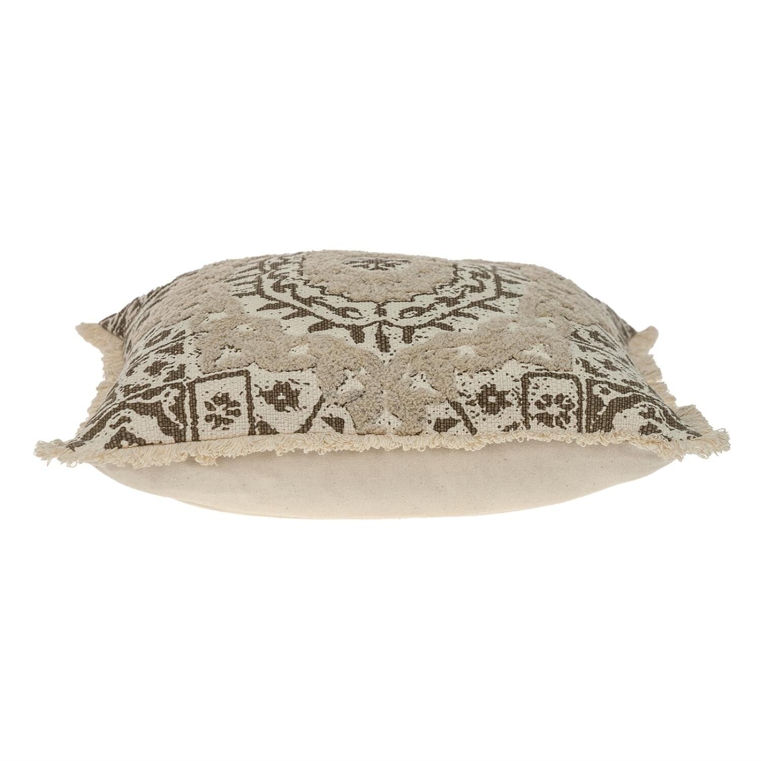 Boho Garland Beige and Khaki Decorative Accent Pillow