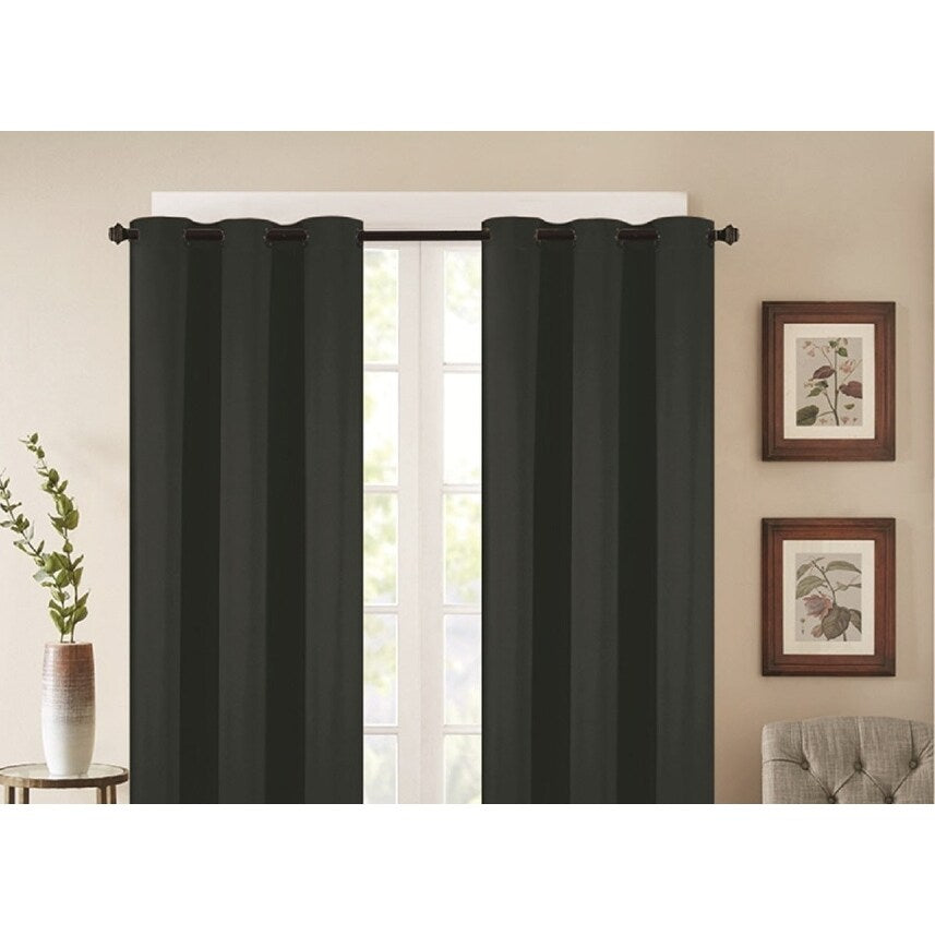 J&V Textiles 2 Panels Room Darkening Thermal Insulated Blackout Grommet Window Curtain Panels for Living Room - 38X84